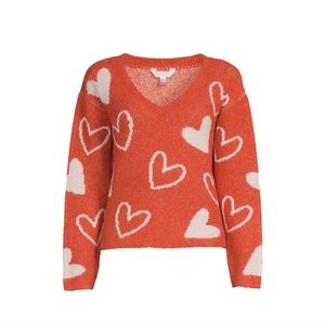 Super Soft Heart V Neck Sweater Oversized XSmall